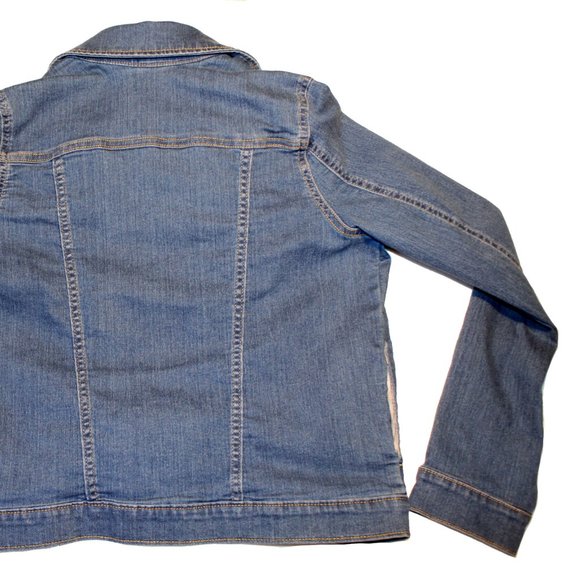 Girl's CRAZY 8 Sz 14-16 XL Denim Blue Jean Jacket - Picture 11 of 13